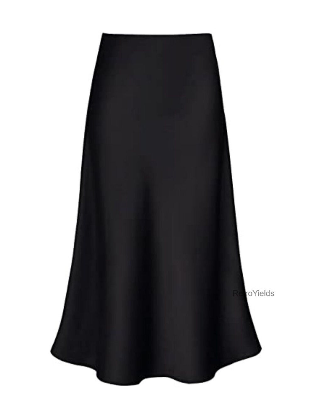 Women's Satin Midi Skirt A Line Silk Long Skirt
